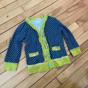 Matilda Jane blue polka dot cardigan sweater